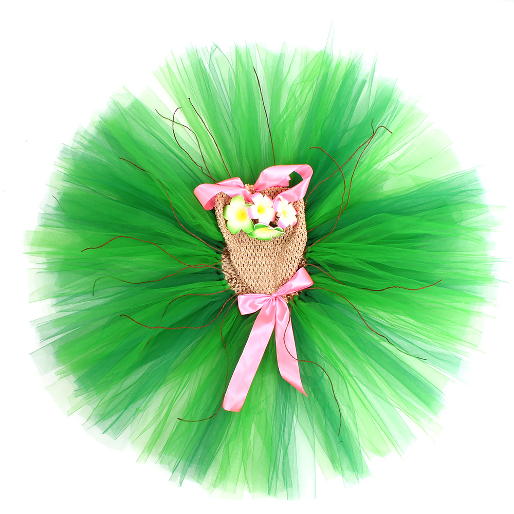 Hair Clips - فستان توتو بناتي بنقشة زهور هاواي،