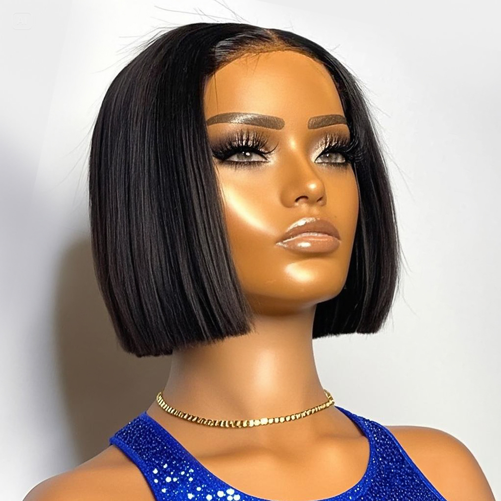 Pre Parted 13X4 Lace Front Bob Wig - شعر مستعار بوب قصير مستقيم بكثافة