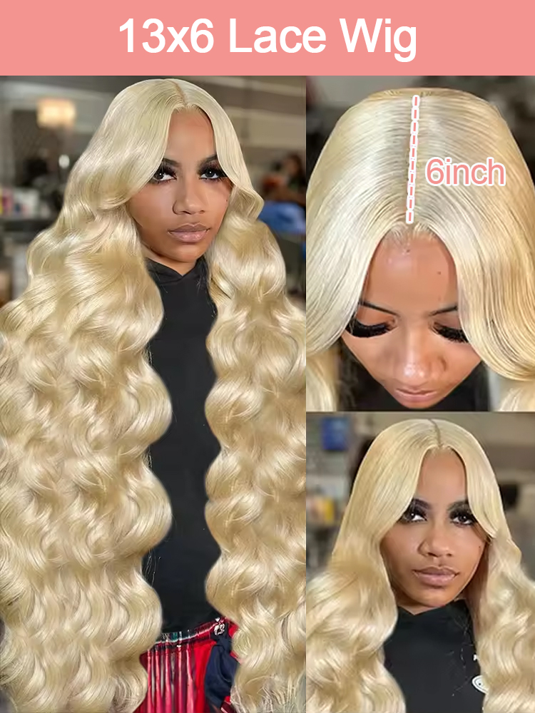 36 40 بوصة، لون أشقر عسلي 613، - مراجعة 613 Blonde Body Wave Lace Front Wig وسعره