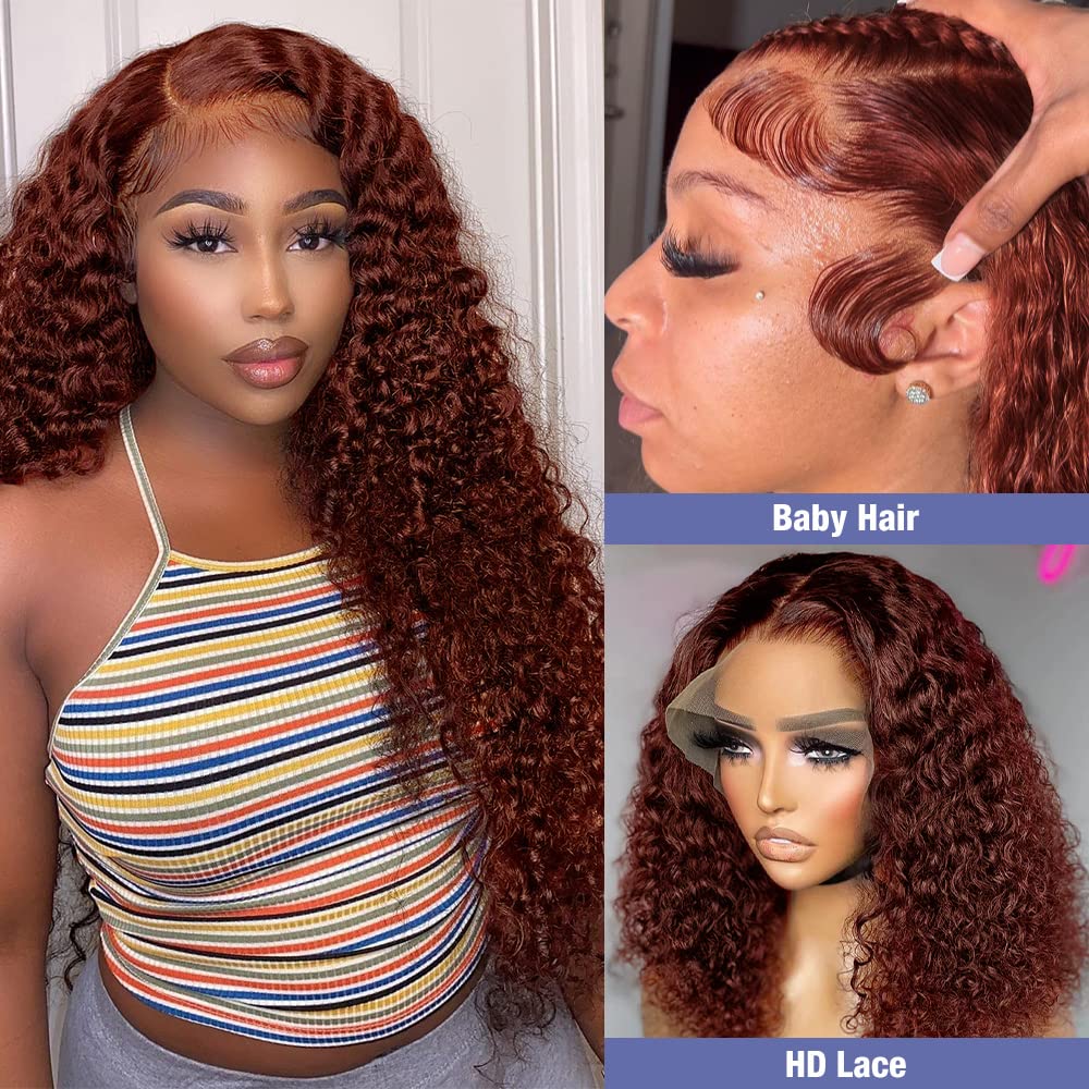 البني المحمر غريب مجعد 13x4 ال - مراجعة Lace Front Wigs وسعره