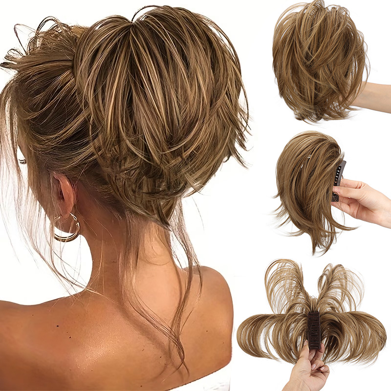 وصلة شعر صناعية على شكل ذيل حص - مراجعة Claw Clip Messy Bun Hair Piece وسعره