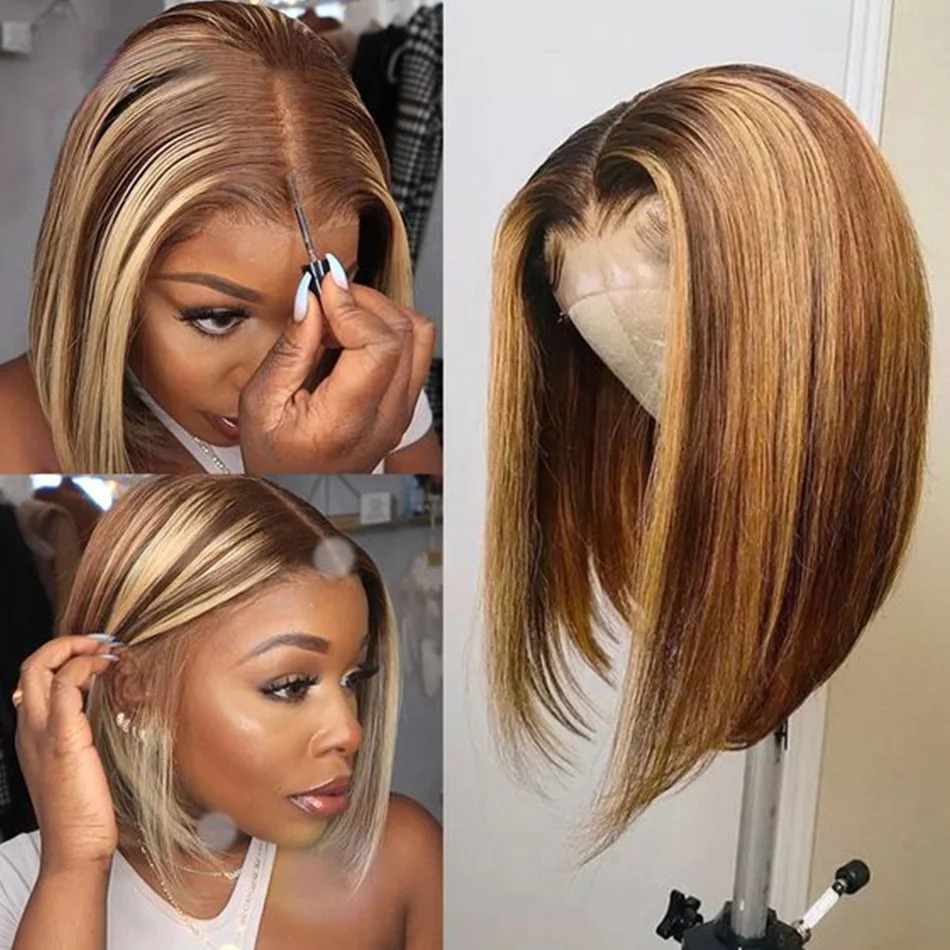 باروكة شعر مستعار قصيرة بلون أ - مراجعة Pre Parted 13X4 Lace Front Bob Wig وسعره