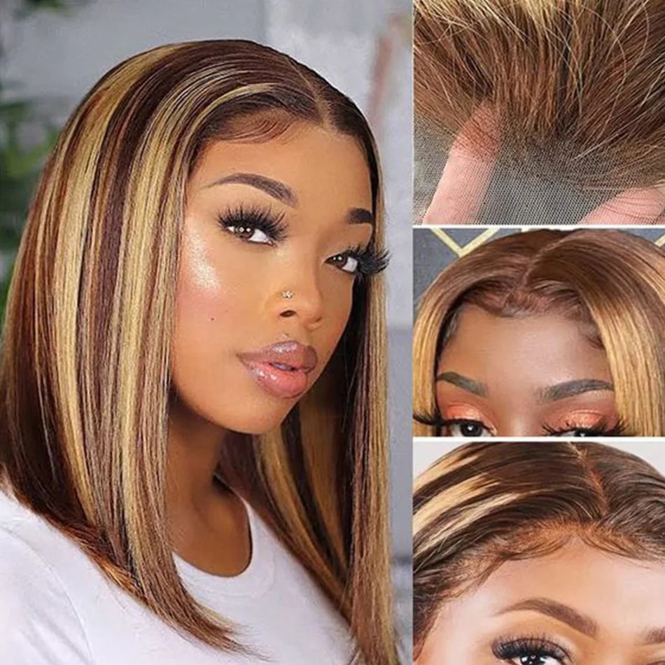باروكة شعر مستعار قصيرة بلون أ - مراجعة Pre Parted 13X4 Lace Front Bob Wig وسعره