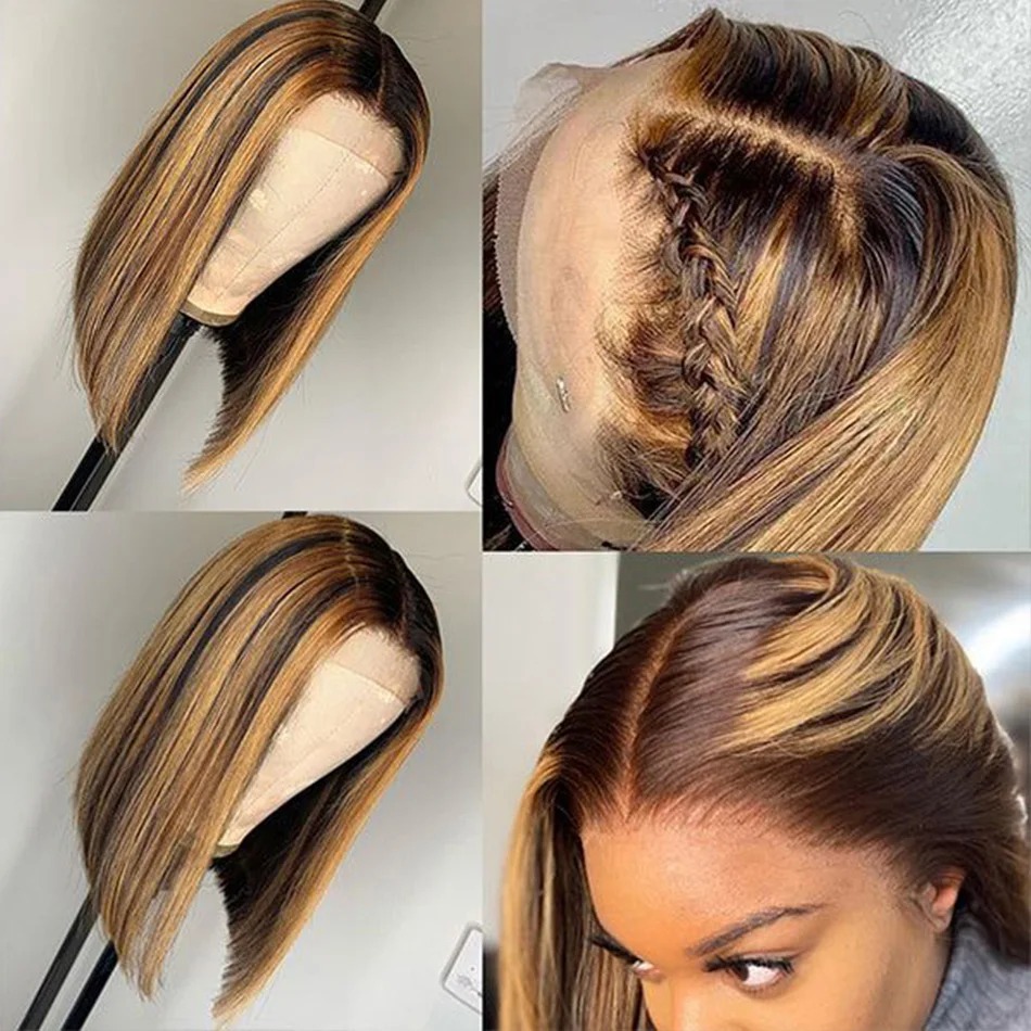 باروكة شعر مستعار قصيرة بلون أ - مراجعة Pre Parted 13X4 Lace Front Bob Wig وسعره