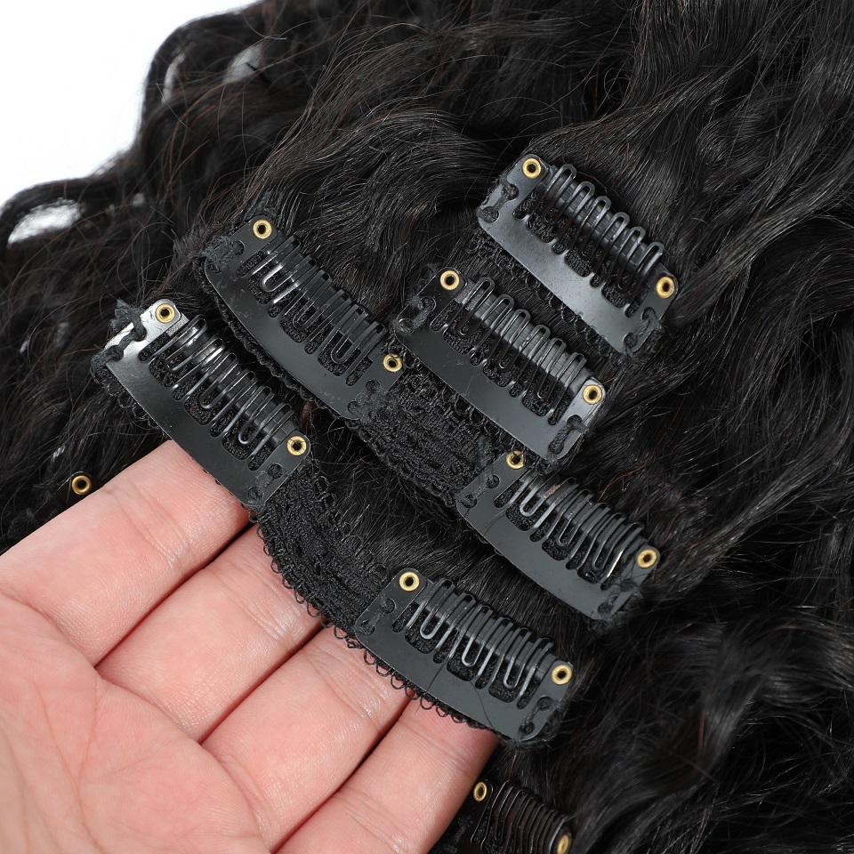 وصلات شعر بشري برازيلي خام بتص - مراجعة Seamless Clip In Hair Extensions Human Hair وسعره