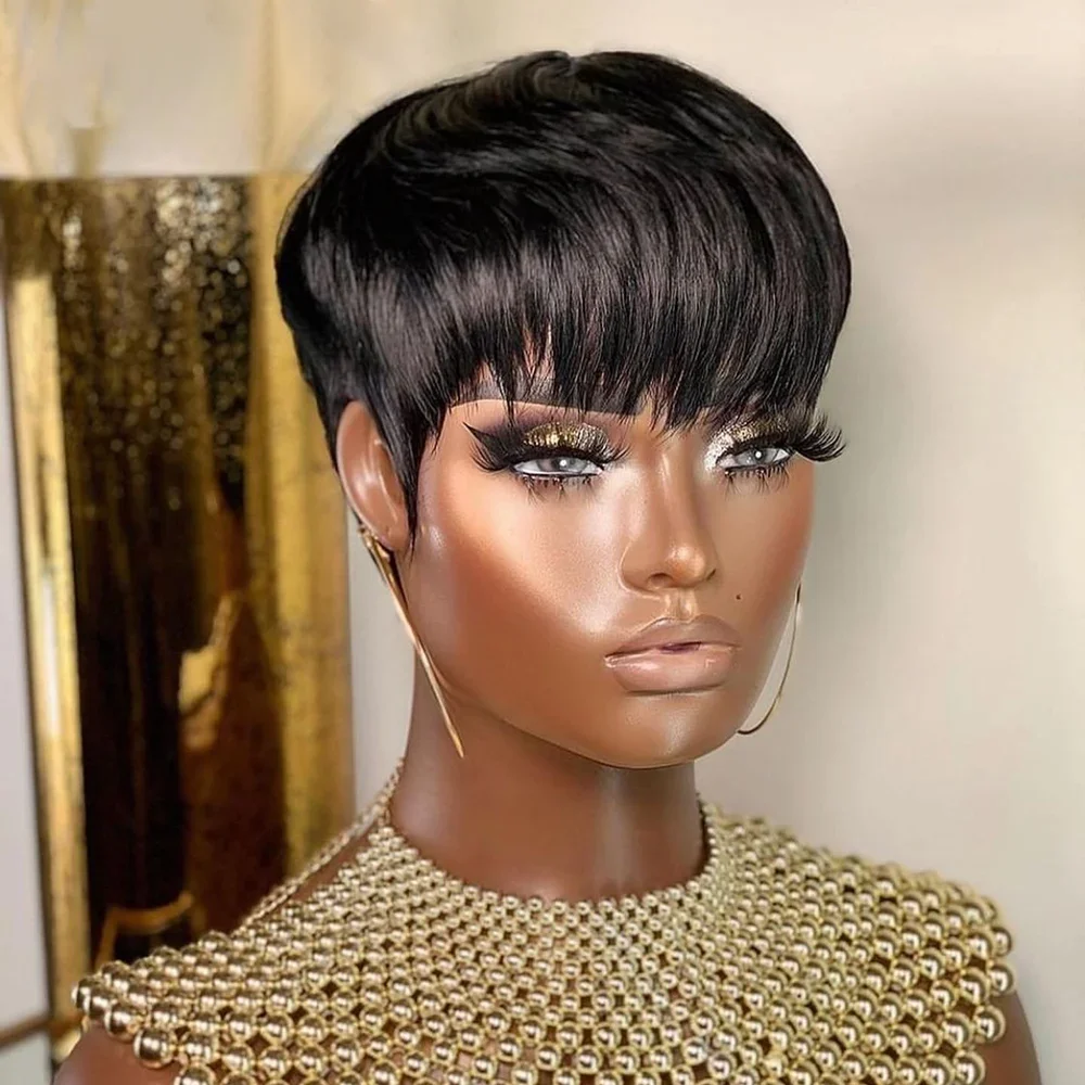 باروكات شعر طبيعي قصيرة بقصة ب - مراجعة Short Pixie Cut Wig Human Hair Cheap وسعره