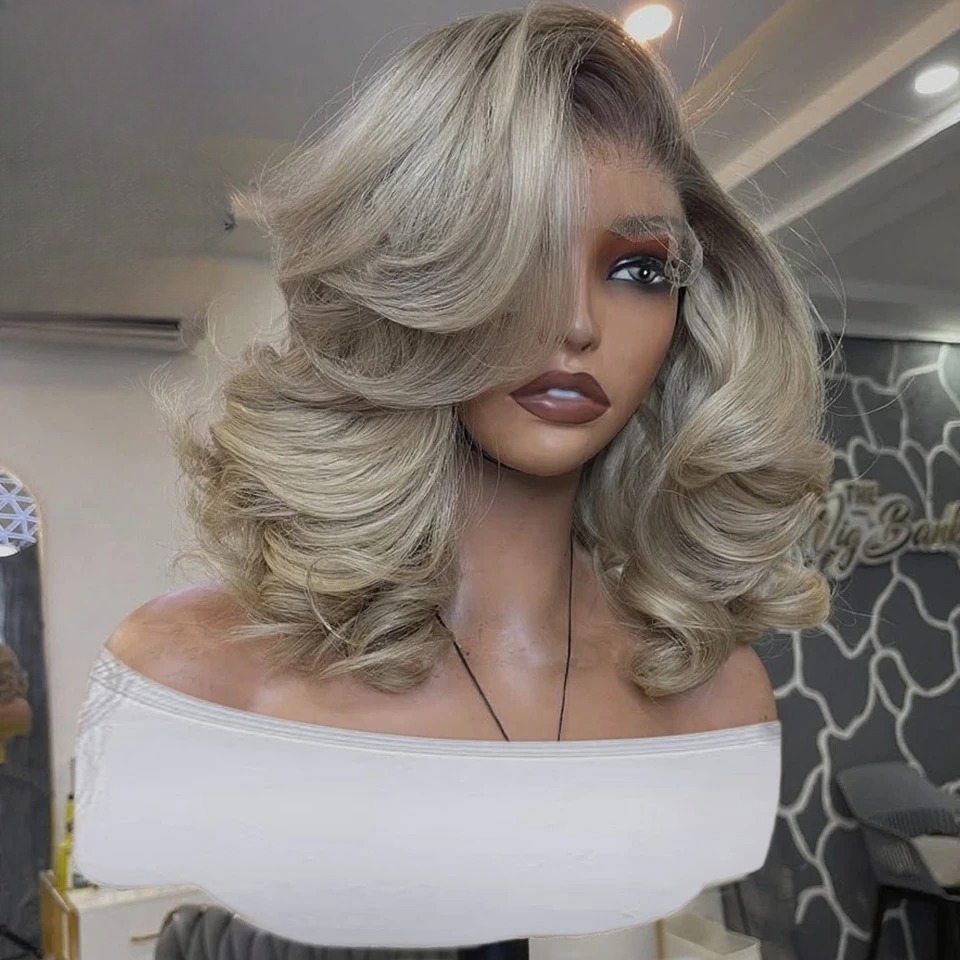 باروكة بوب أومبري بلون أشقر رم - مراجعة Pre Parted 13X4 Lace Front Bob Wig وسعره