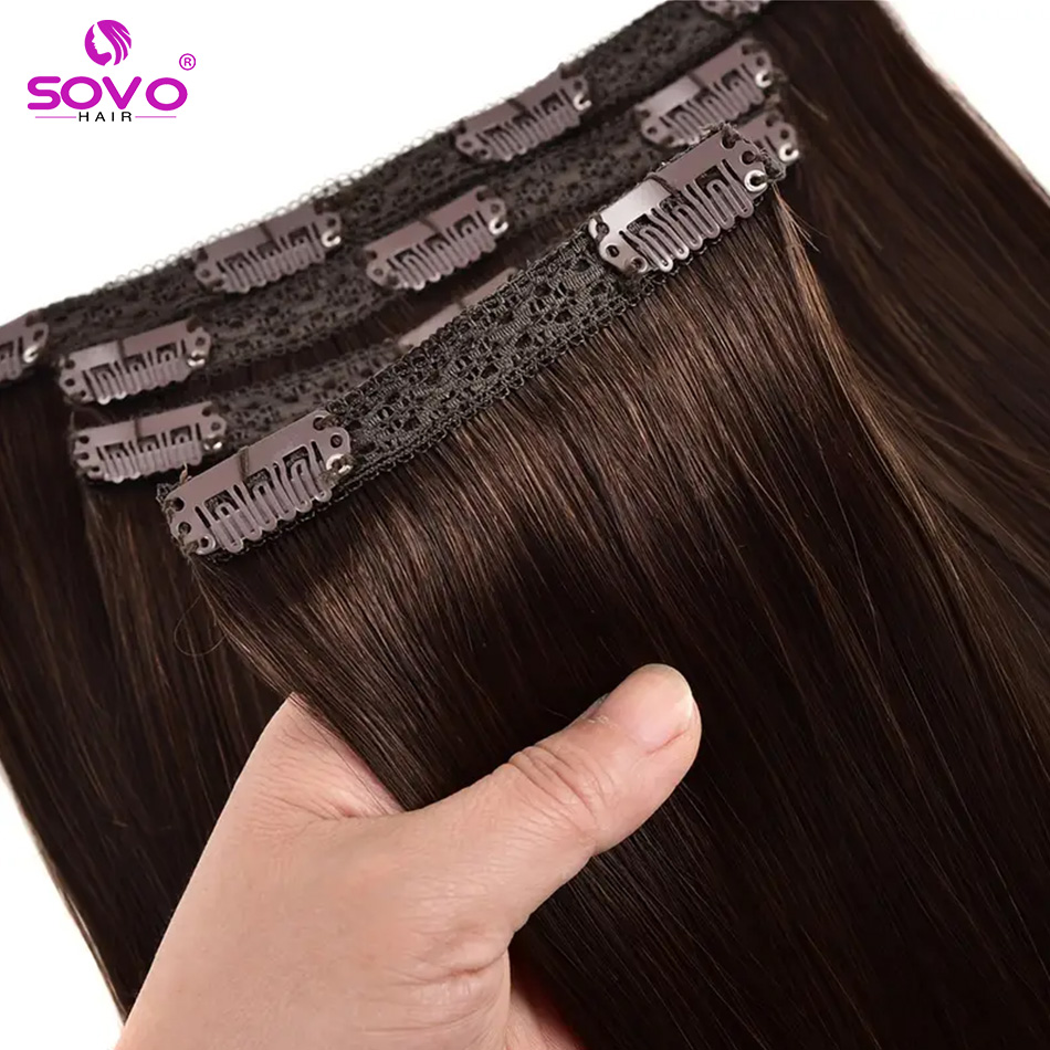 وصلات شعر بمشبك 100% شعر ريمي  - مراجعة Seamless Clip In Hair Extensions Human Hair وسعره