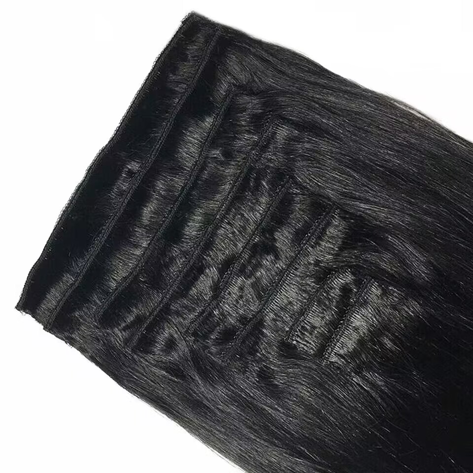 وصلات شعر مستقيمة من شعر طبيعي - مراجعة Seamless Clip In Hair Extensions Human Hair وسعره